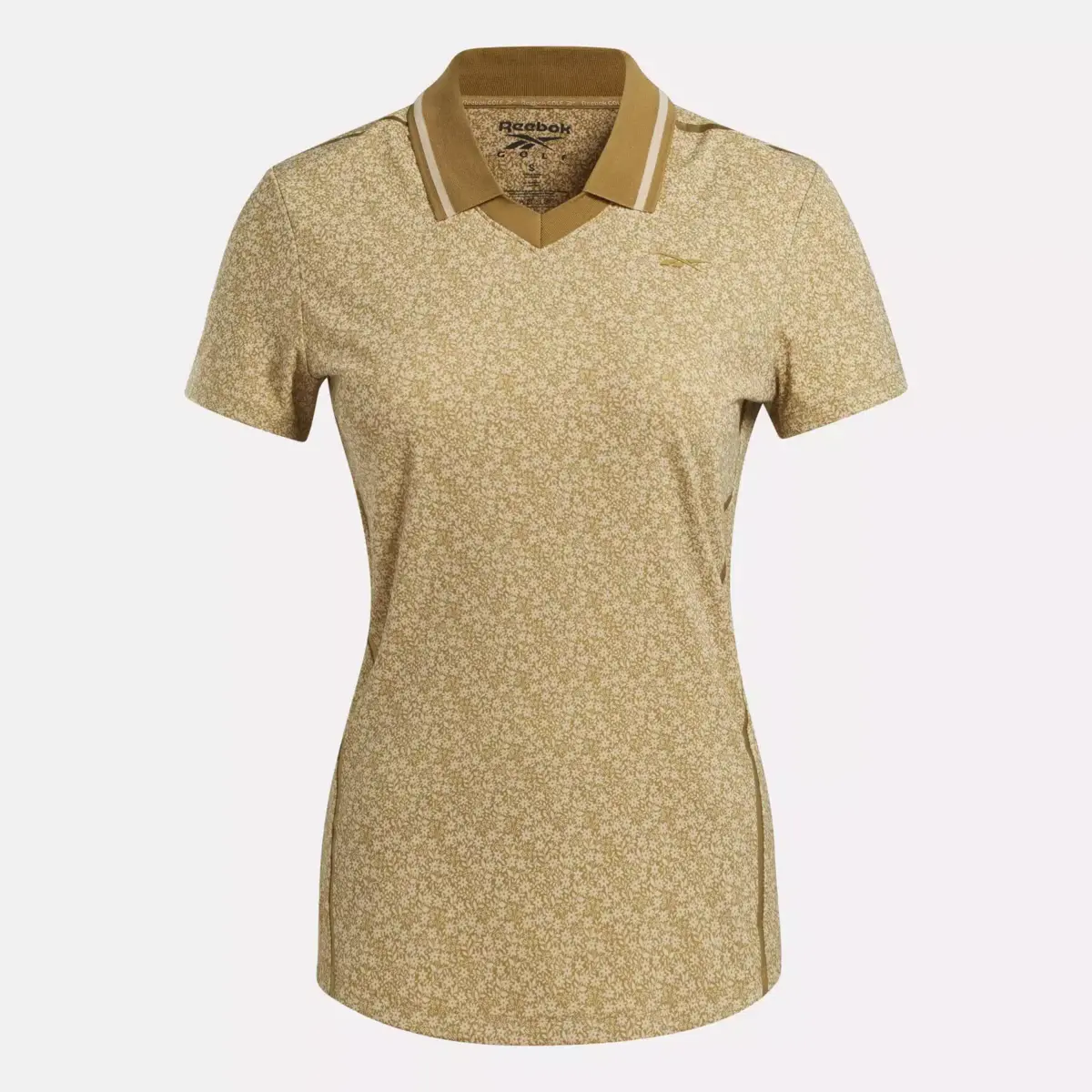 Women’s Cap Sleeve Johnny Collar Micro Floral Polo Shirt